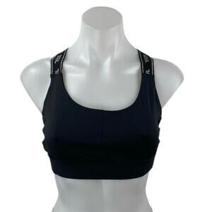 Soulcycle Womens Black Logo Band Cross Strap Yoga Athletic Sports Bra Crop Top M